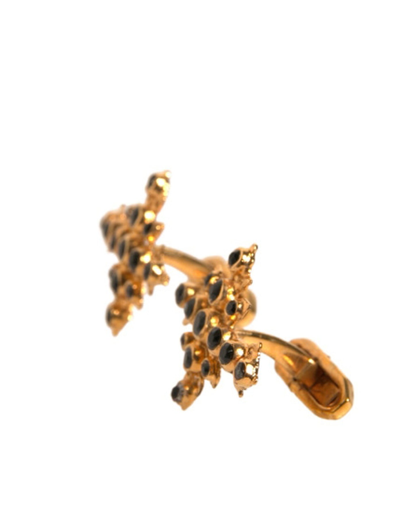 Dolce & Gabbana Gold Tone Brass Cross Crystal Cufflink