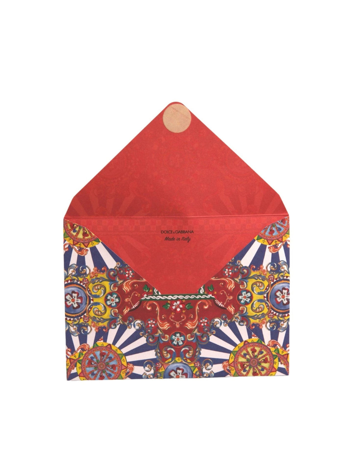 Dolce & Gabbana Multicolor Carretto Siciliano Envelope Post Card Holder