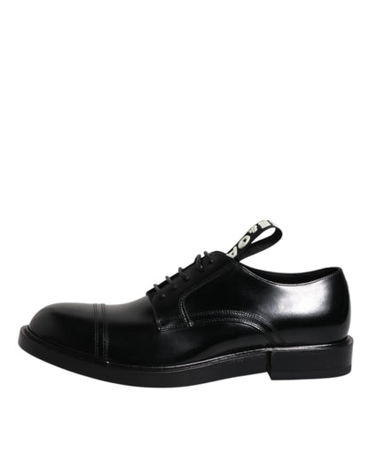 Dolce & Gabbana Black Patent Leather Derby Lace Up Formal Dress Shoes