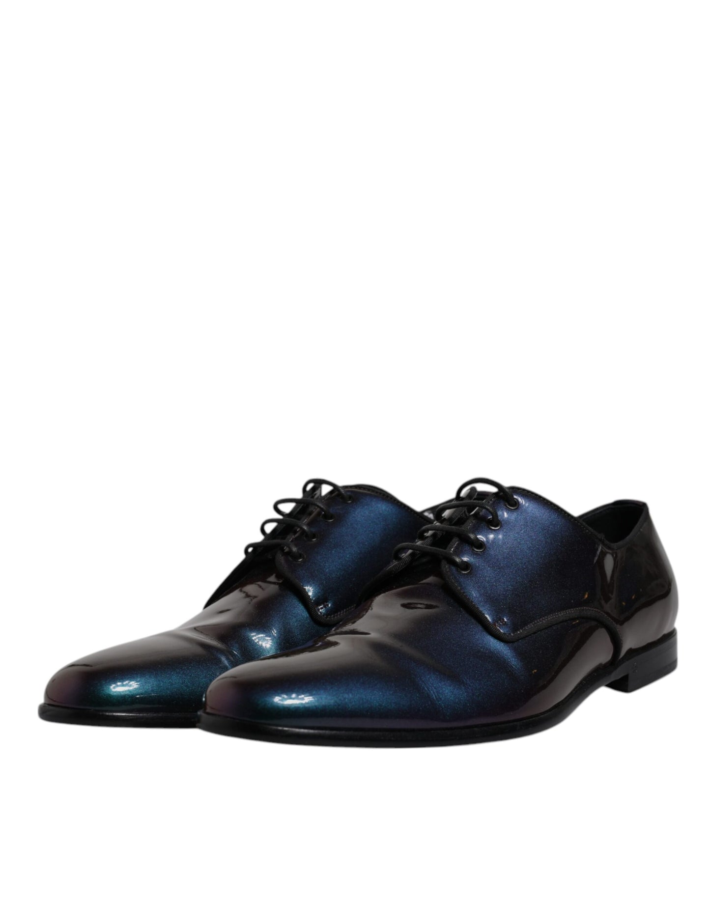 Dolce & Gabbana Multicolor Peacock Patent Leather Derby Men Dress Shoes