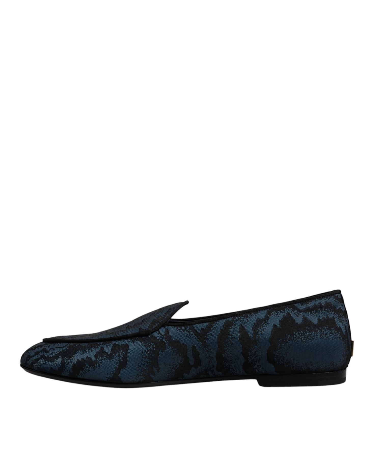 Dolce & Gabbana Blue Black Flats Men Loafers Dress Shoes