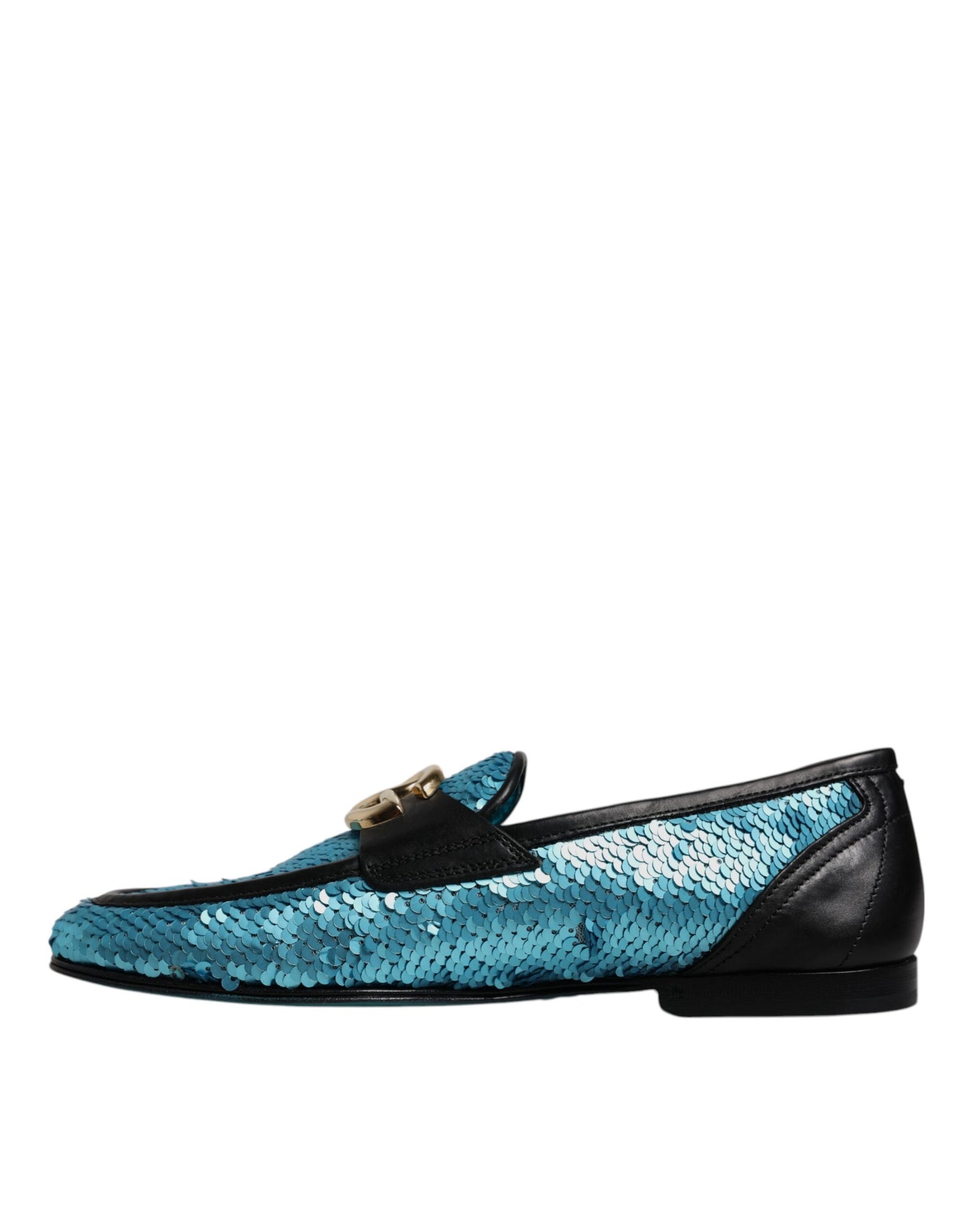 Dolce & Gabbana Blue Sequined Loafers Formal Dress Shoes