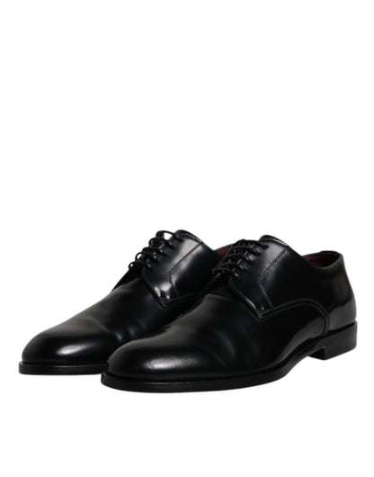 Dolce & Gabbana Black Calfskin Leather Derby Lace Up Formal Dress Shoes