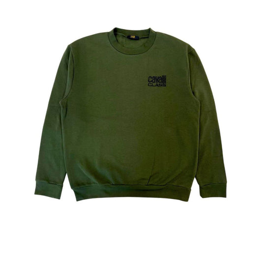 Cavalli Class Green Polyester Sweater