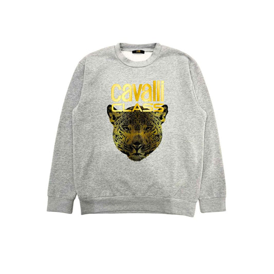 Cavalli Class Gray Polyester Sweater