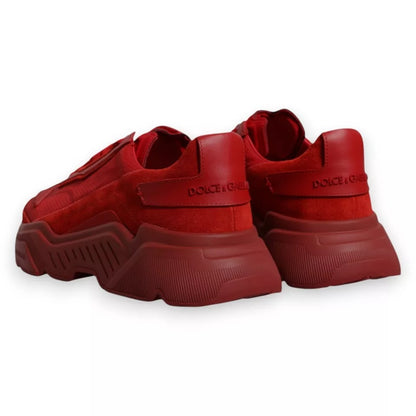 Dolce & Gabbana Red Leather Daymaster Low Top Sneakers Shoes