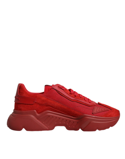 Dolce & Gabbana Red Leather Daymaster Low Top Sneakers Shoes