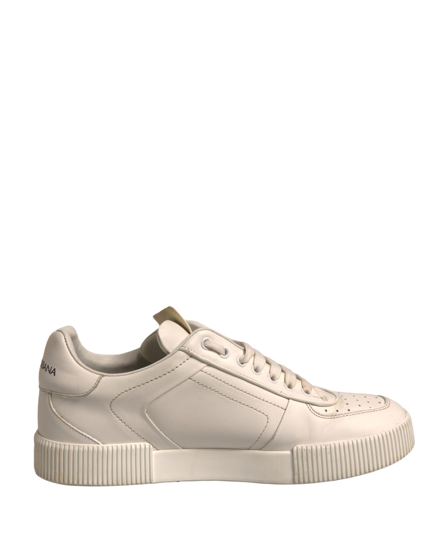 Dolce & Gabbana White Miami Leather Low Top Sneakers Shoes