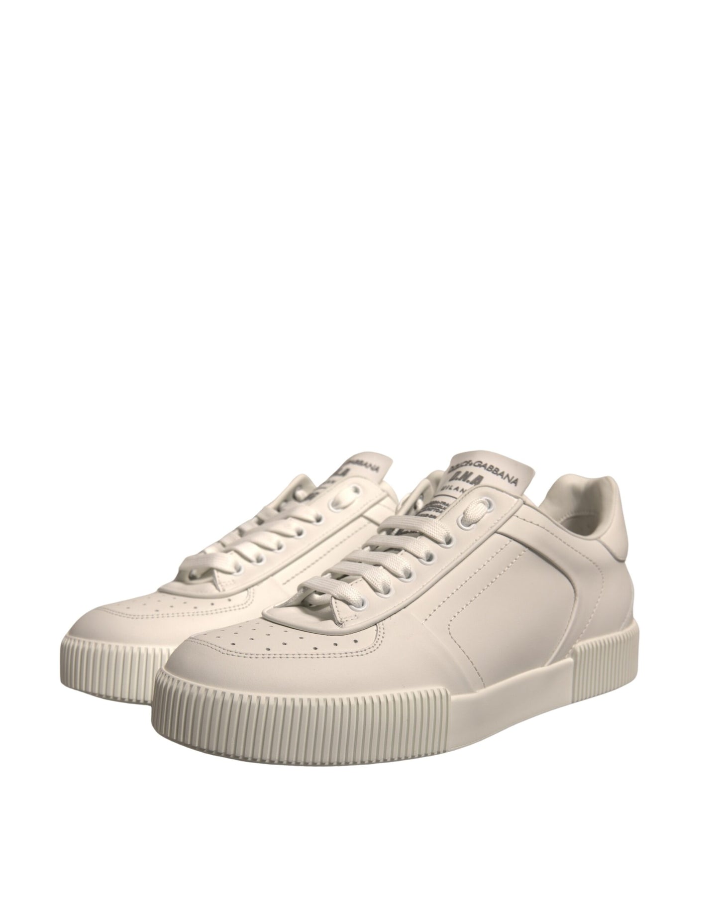 Dolce & Gabbana White Miami Leather Low Top Sneakers Shoes