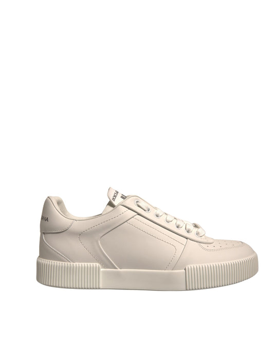 Dolce & Gabbana White Miami Leather Low Top Sneakers Shoes