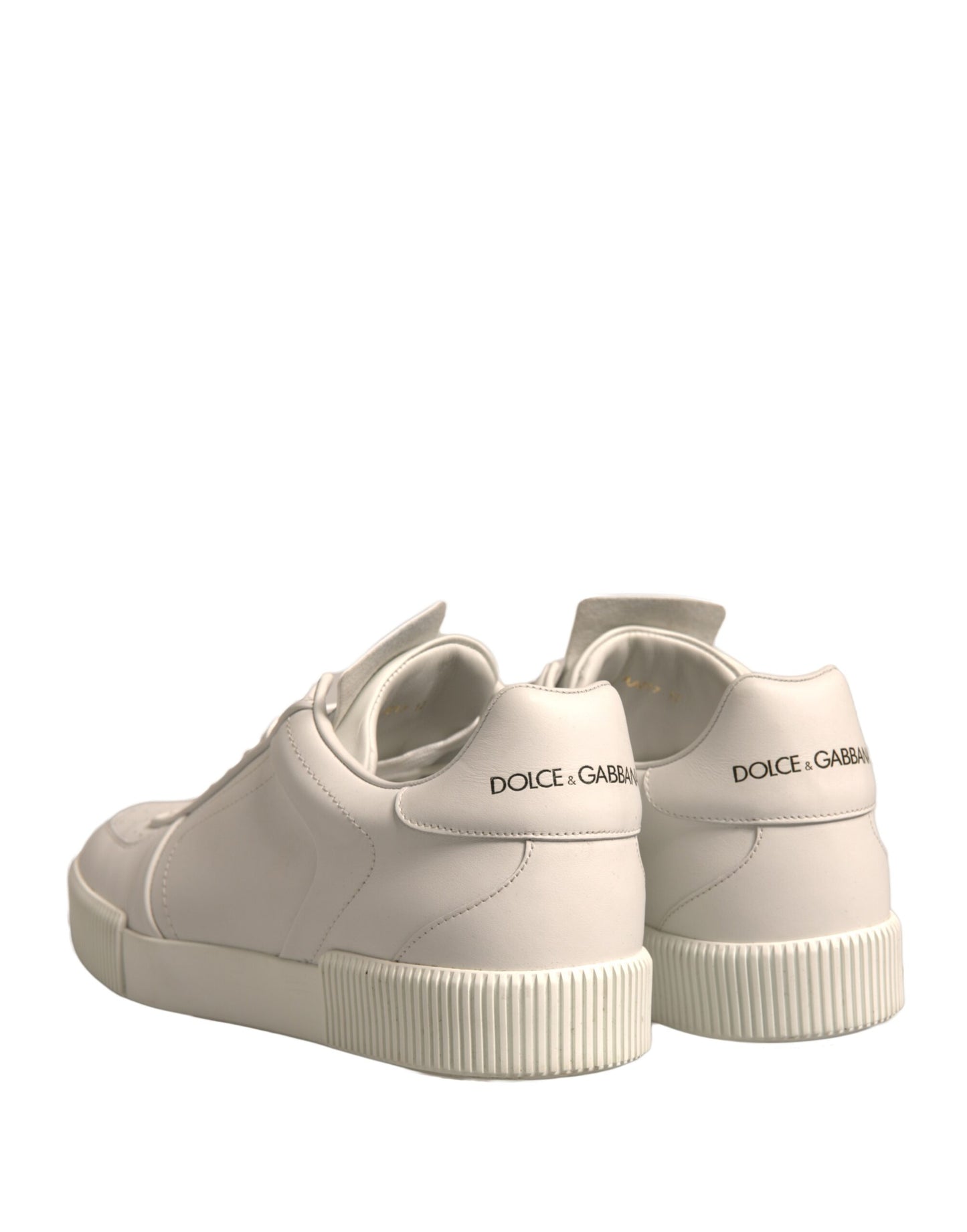 Dolce & Gabbana White Miami Leather Low Top Sneakers Shoes