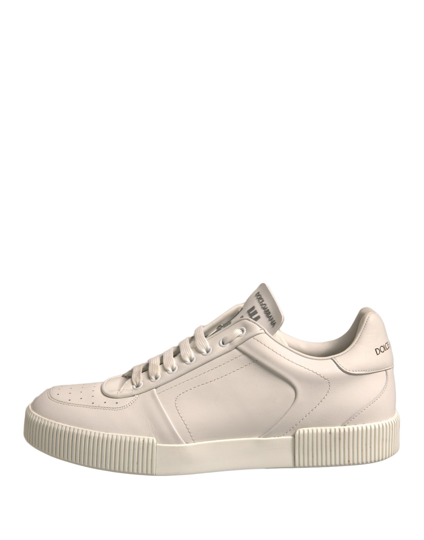 Dolce & Gabbana White Miami Leather Low Top Sneakers Shoes