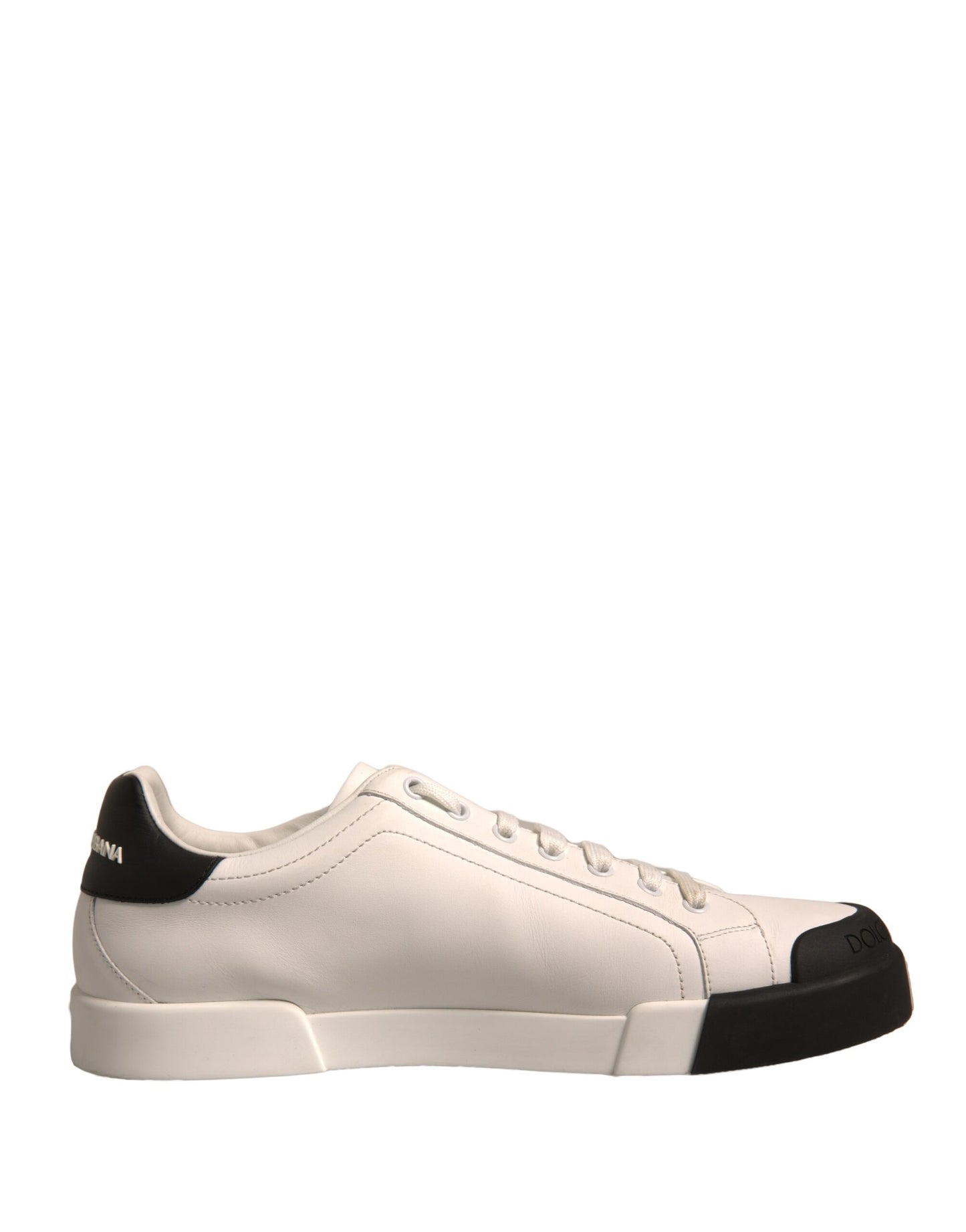 Dolce & Gabbana White Leather Logo Portofino Sneakers Shoes