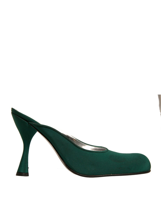 Dolce & Gabbana Green Suede Leather High Heel Pumps Shoes