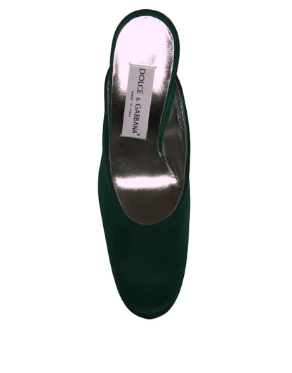 Dolce & Gabbana Green Suede Leather High Heel Pumps Shoes