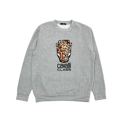 Cavalli Class Gray Polyester Sweater