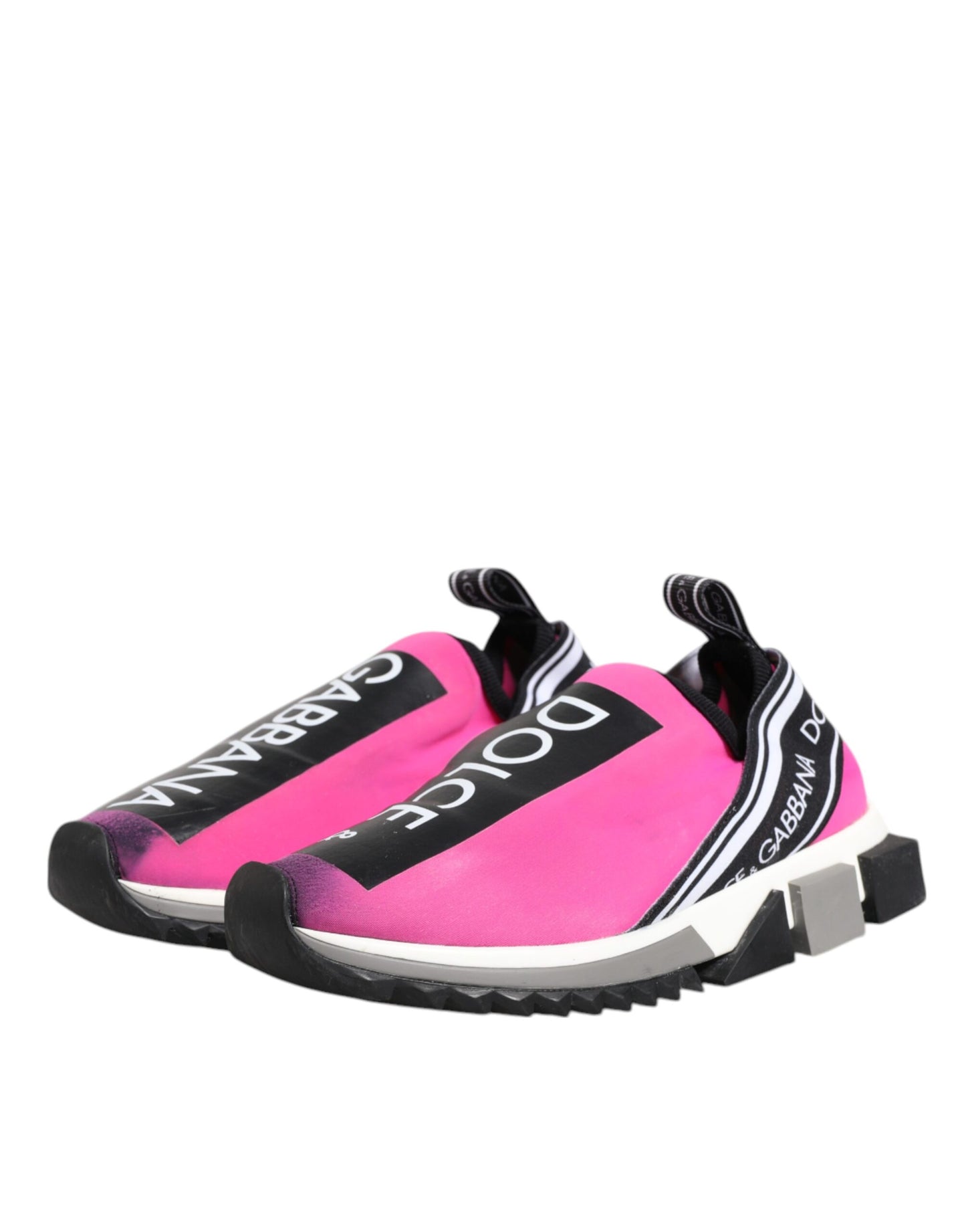 Dolce & Gabbana Fuchsia White Slip On Sorrento Sneakers Shoes