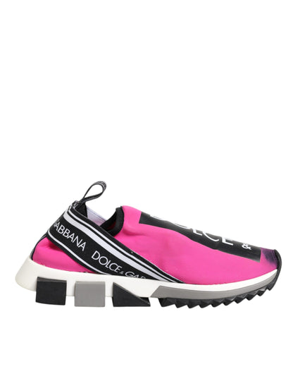 Dolce & Gabbana Fuchsia White Slip On Sorrento Sneakers Shoes