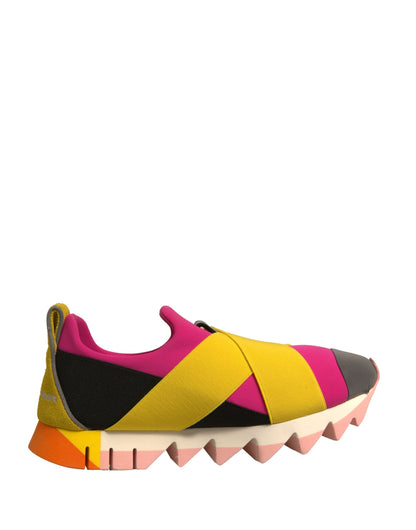 Dolce & Gabbana Multicolor Neoprene Elastic Ibiza Sneakers Shoes