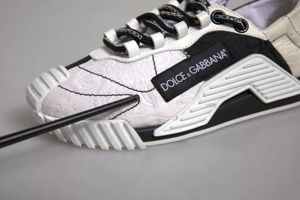 Dolce & Gabbana White Black NS1 Low Top Sneakers Shoes