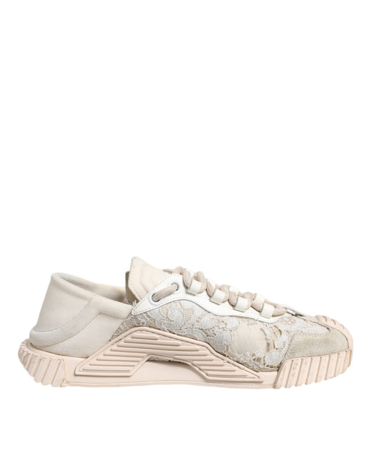 Dolce & Gabbana White Lace NS1 Low Top Sneaker Sports Shoes