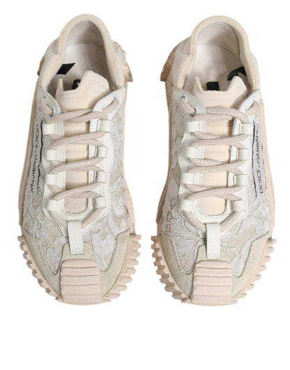 Dolce & Gabbana White Lace NS1 Low Top Sneaker Sports Shoes