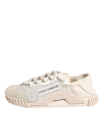 Dolce & Gabbana White Lace NS1 Low Top Sneaker Sports Shoes