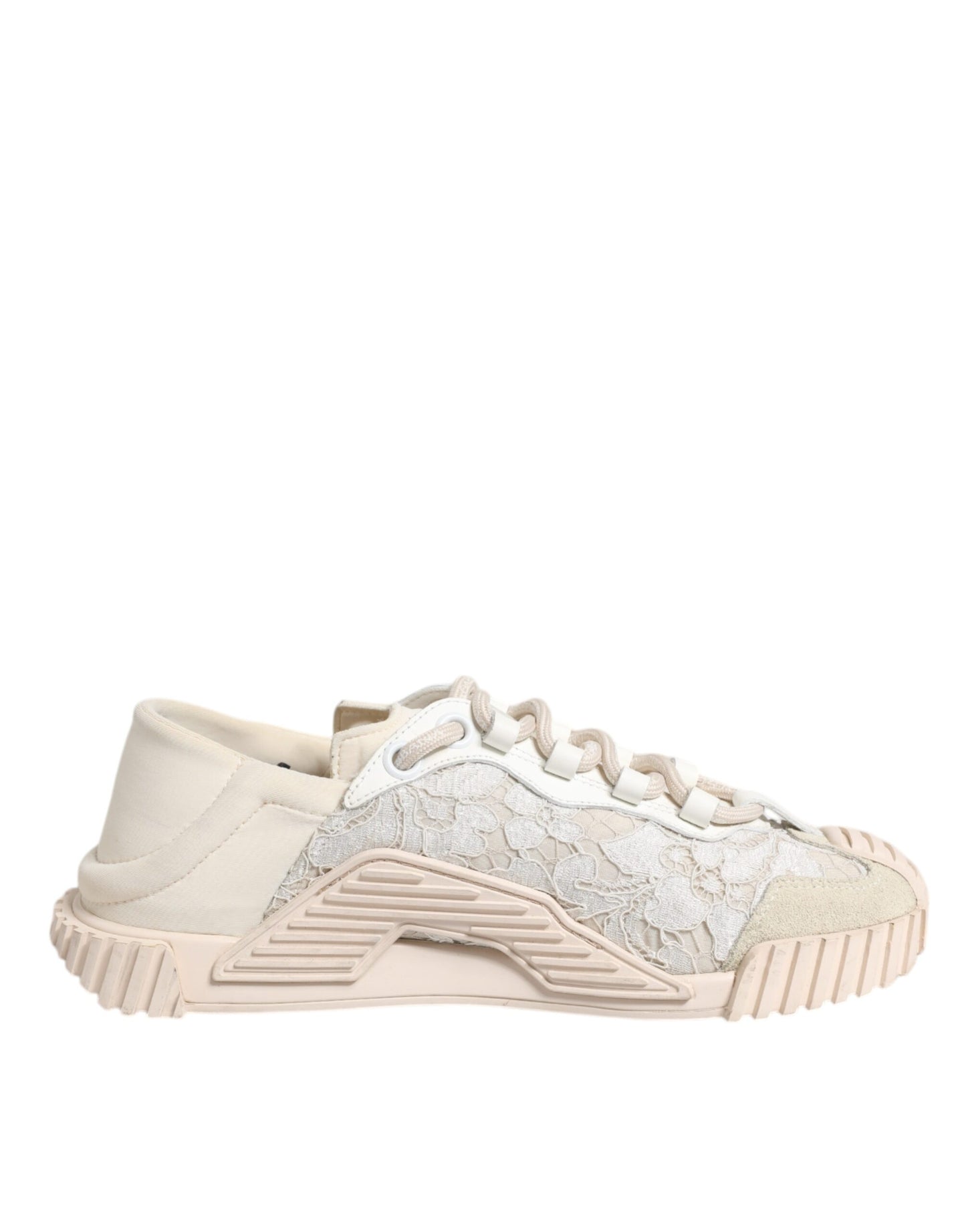 Dolce & Gabbana White Lace NS1 Low Top Sneaker Sports Shoes