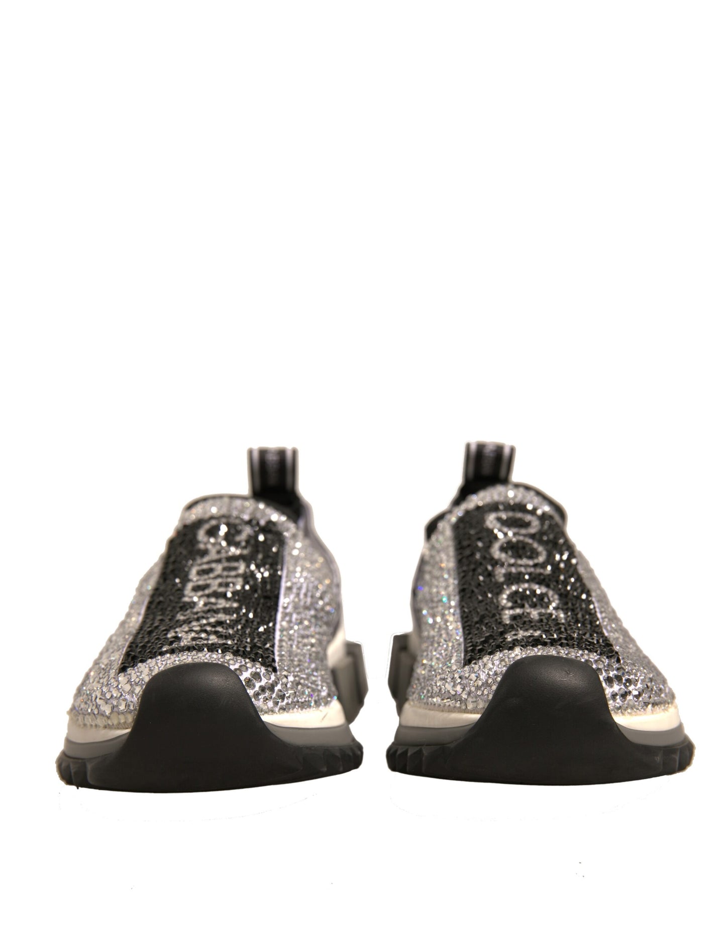 Dolce & Gabbana Silver Rhinestones Sorrento Sneakers Shoes