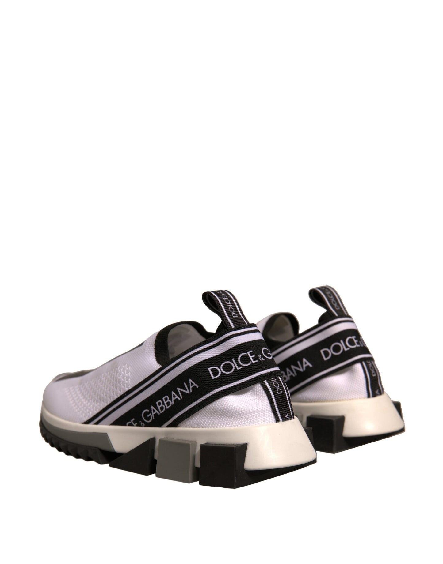 Dolce & Gabbana White Black Slip On Sorrento Sneakers Shoes