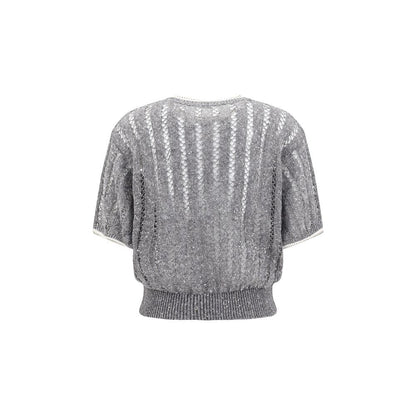 Brunello Cucinelli Openwork knit pattern Sweater with sequins