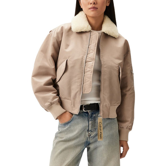 Calvin Klein Jeans Beige Polyester Jackets & Coat