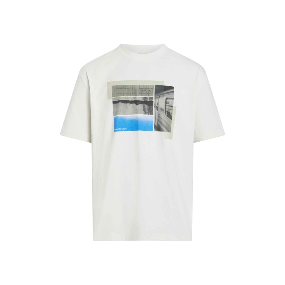 Calvin Klein Jeans Cream Cotton T-Shirt