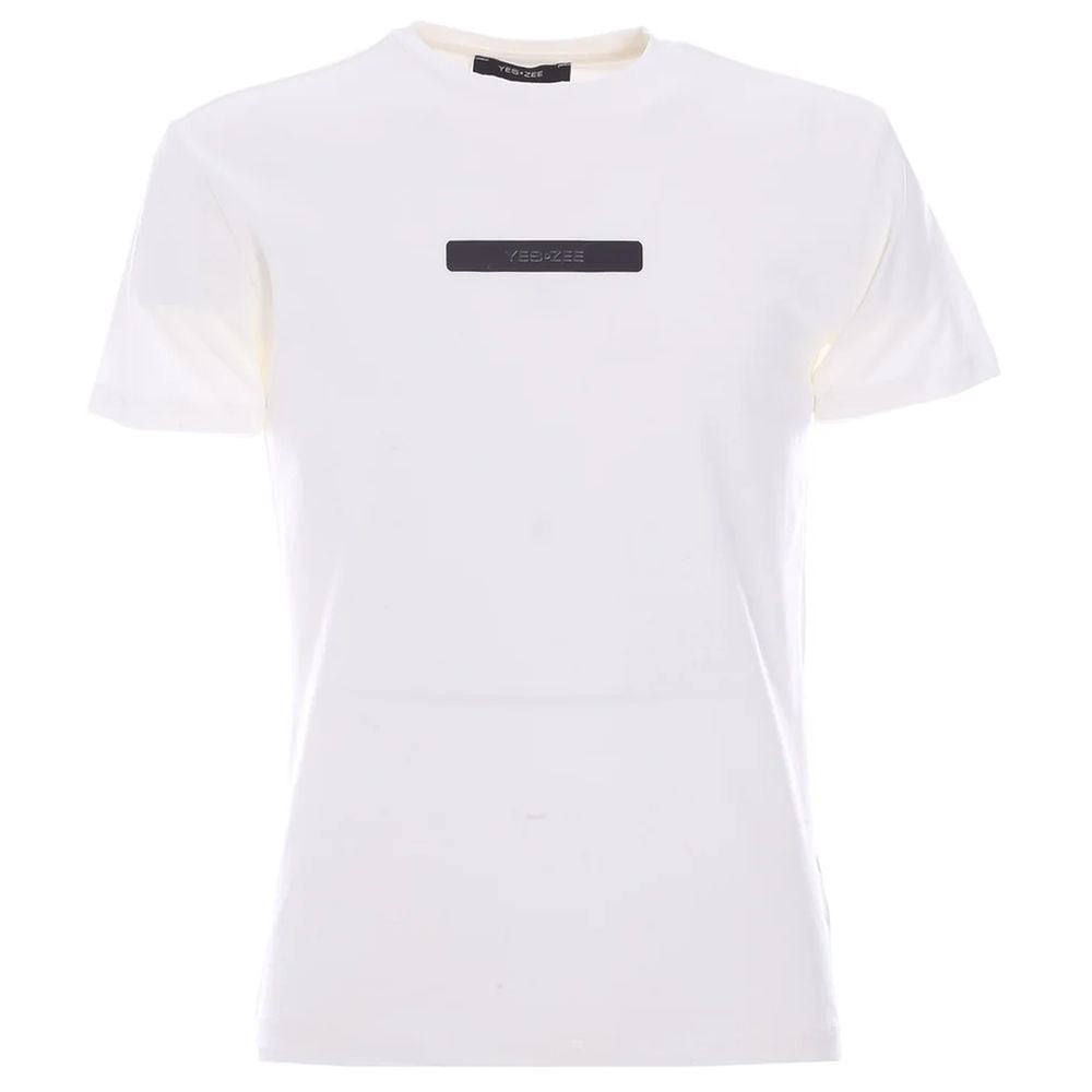 Yes Zee White Cotton T-Shirt