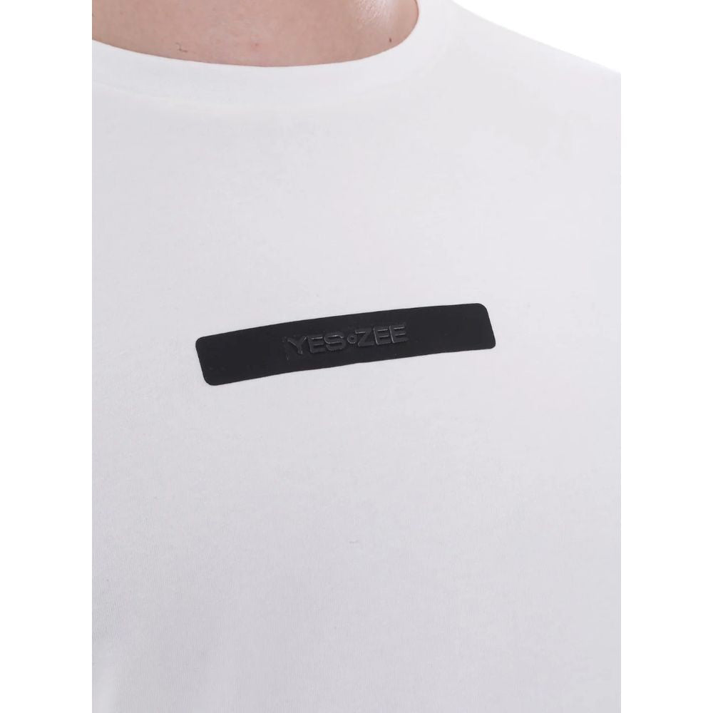 Yes Zee White Cotton T-Shirt