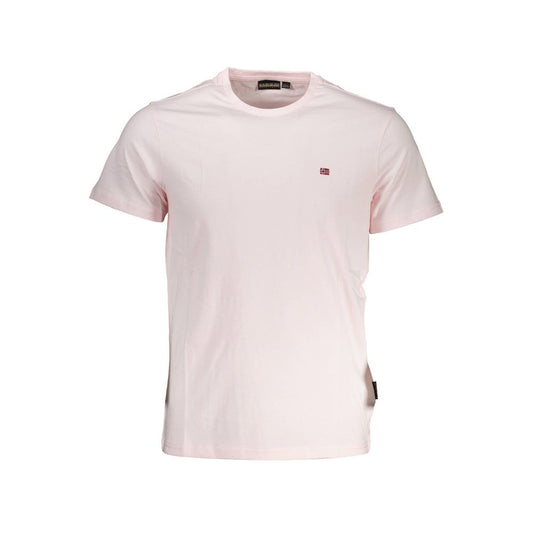 Napapijri Rosa Baumwoll-T-Shirt für Herren