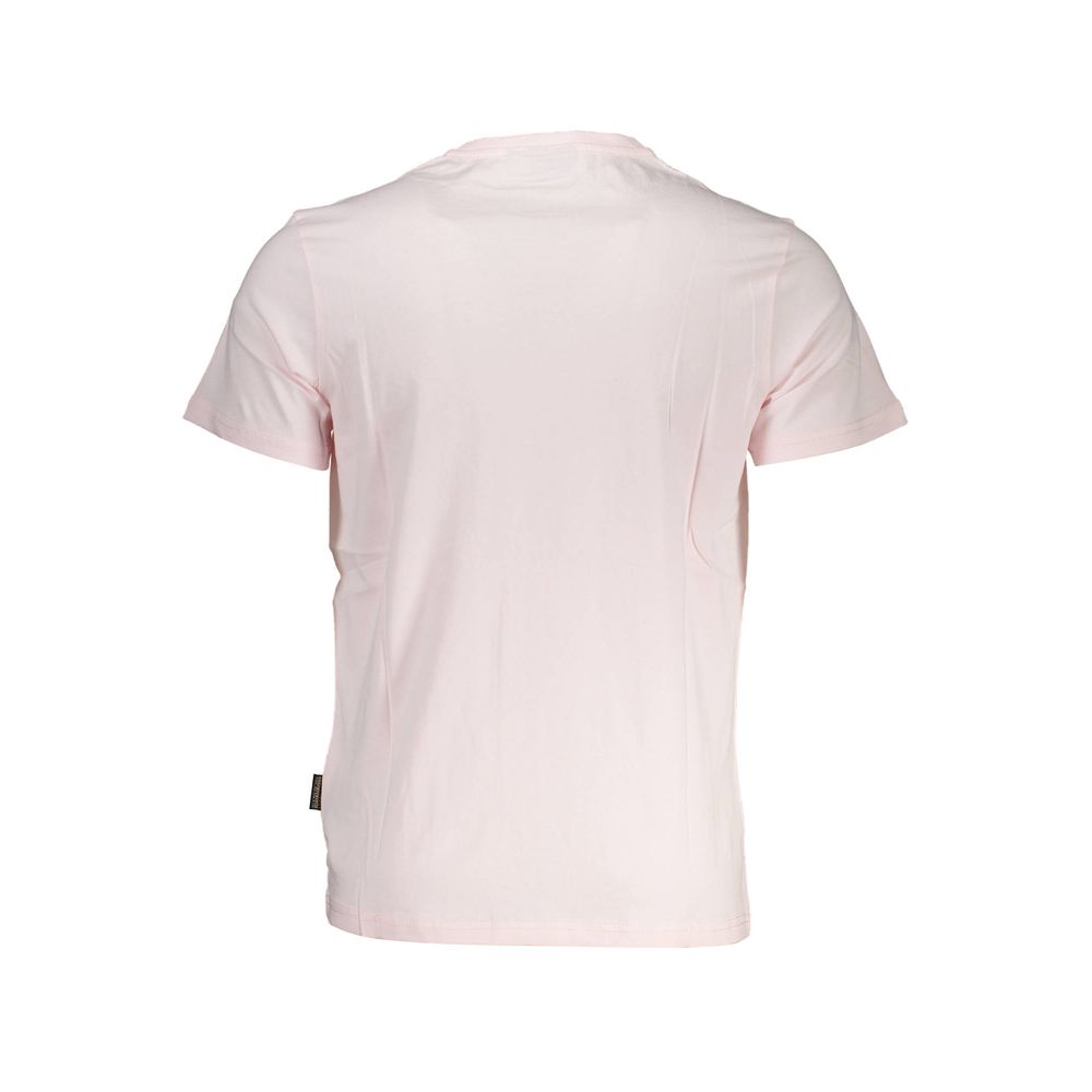 Napapijri Rosa Baumwoll-T-Shirt für Herren