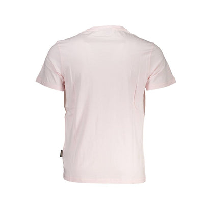 Napapijri Rosa Baumwoll-T-Shirt für Herren