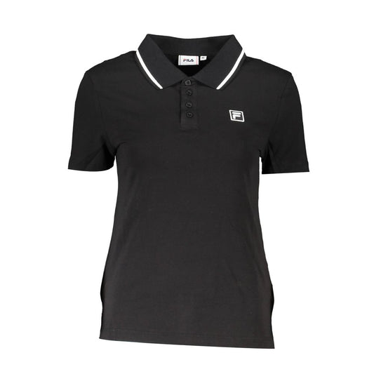 Fila Schwarzes Poloshirt aus Baumwolle für Damen