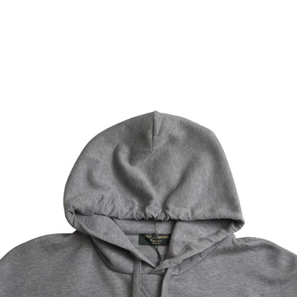 Dolce & Gabbana Gray Logo Cotton Hooded Sweatshirt Sweater