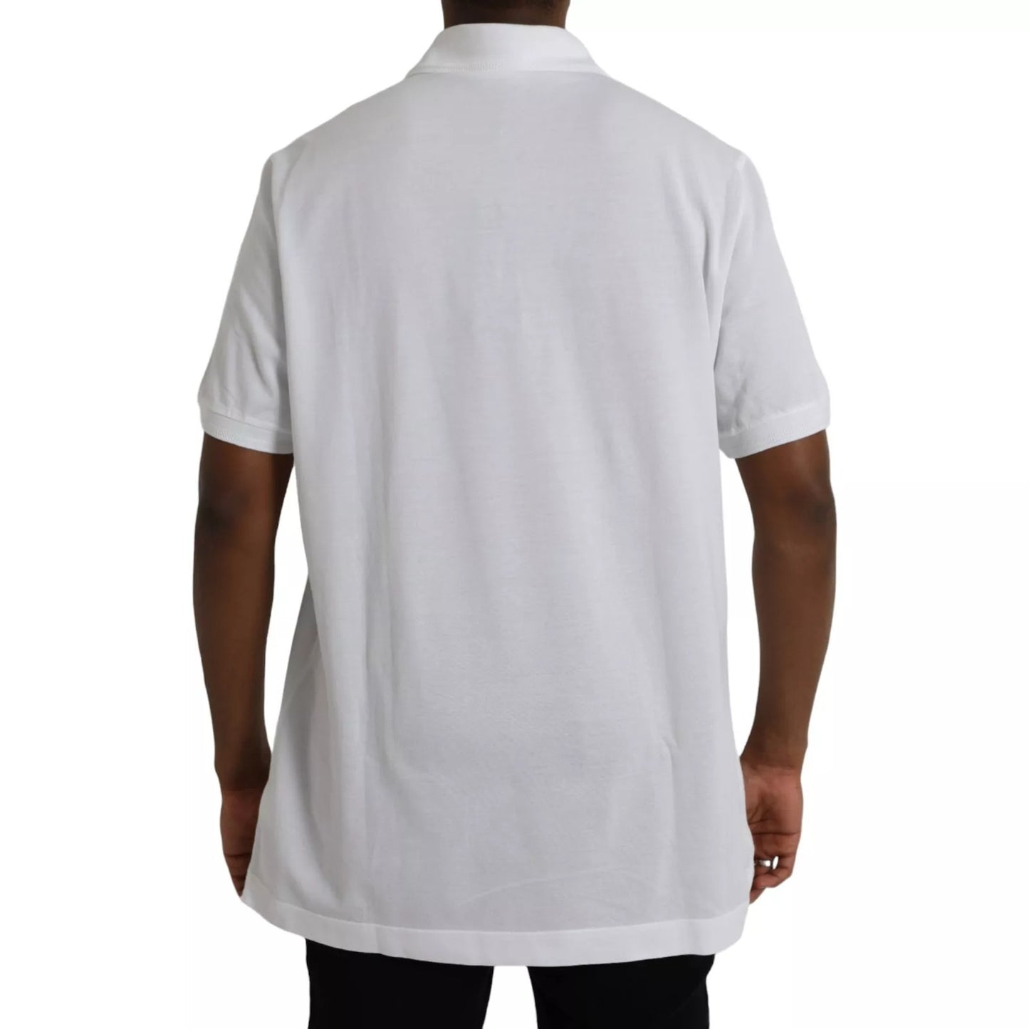 Dolce & Gabbana White Logo Collared Short Sleeve T-shirt