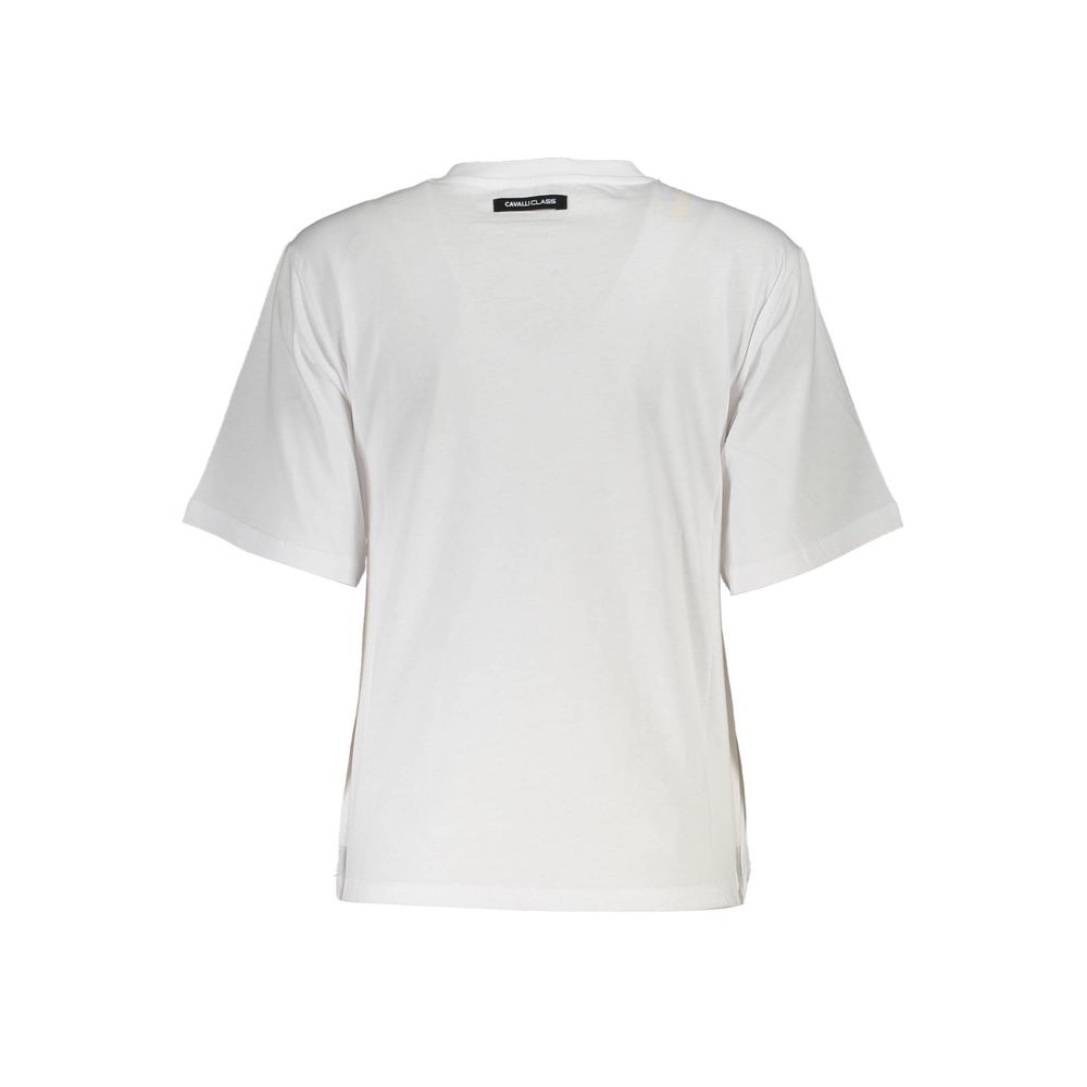 Cavalli Class Weißes Baumwoll-T-Shirt für Damen