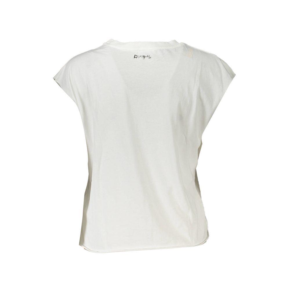 Desigual White Cotton Women T-Shirt