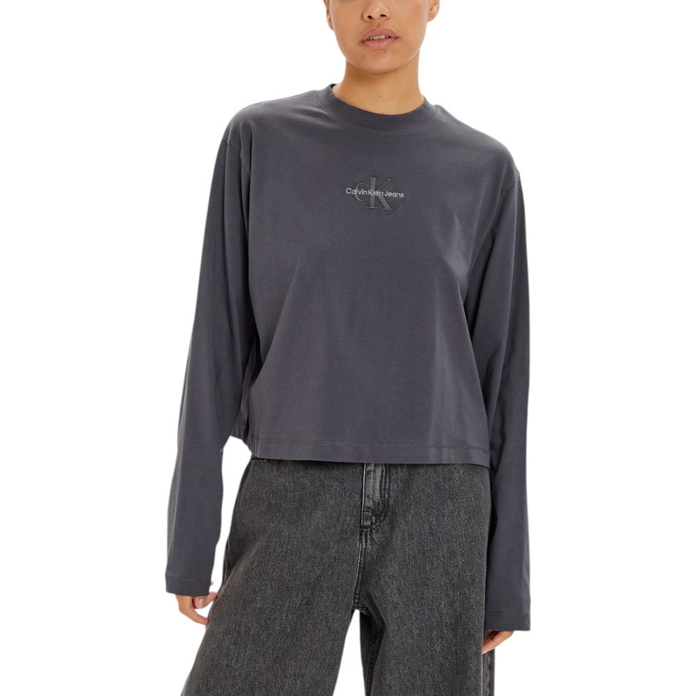 Calvin Klein Jeans Gray Cotton Tops & T-Shirt