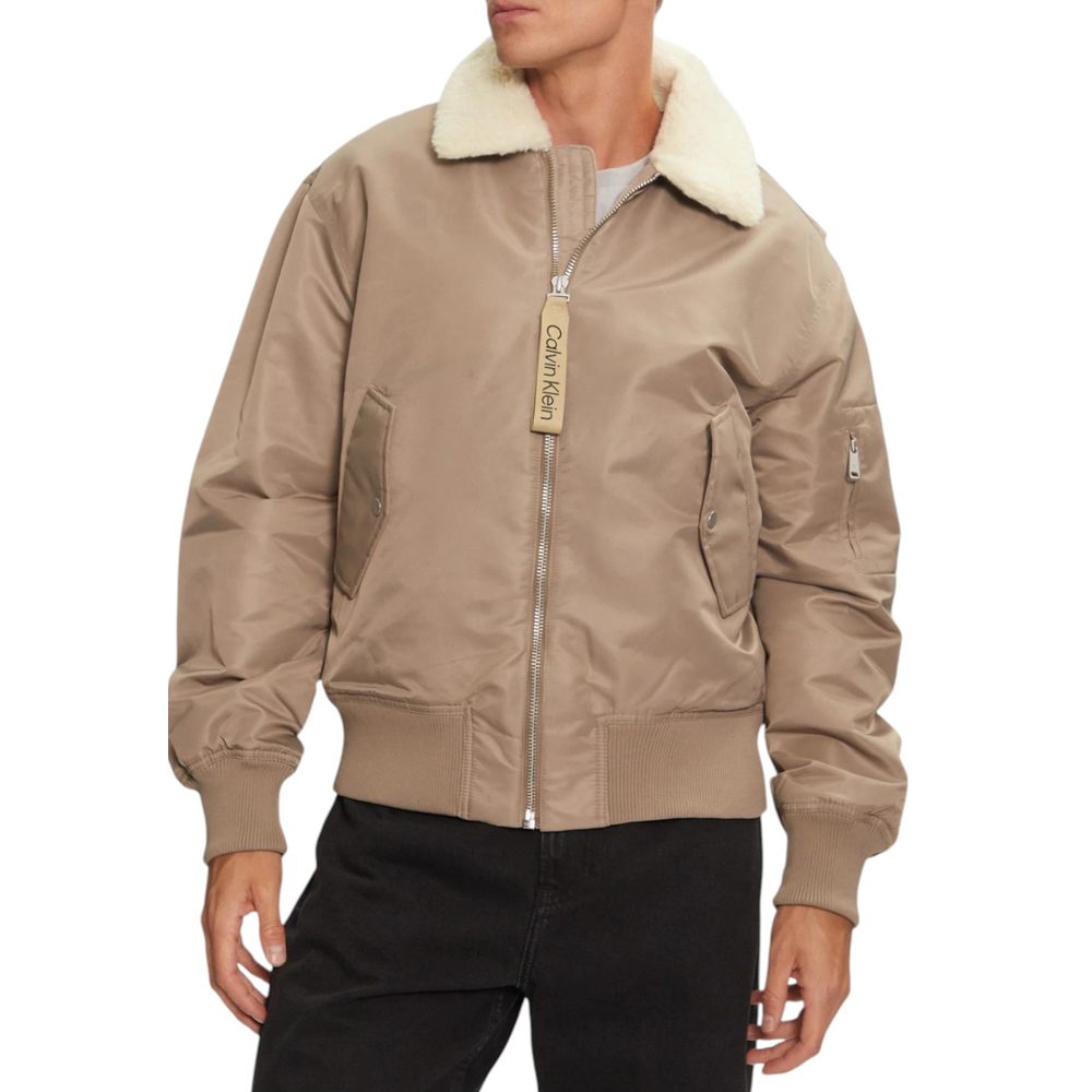 Calvin Klein Jeans Beige Polyamide Riciclata Jacket