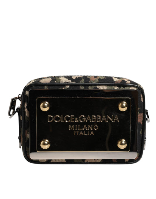 Dolce & Gabbana Multicolor Leopard Jacquard DG Logo Crossbody Bag