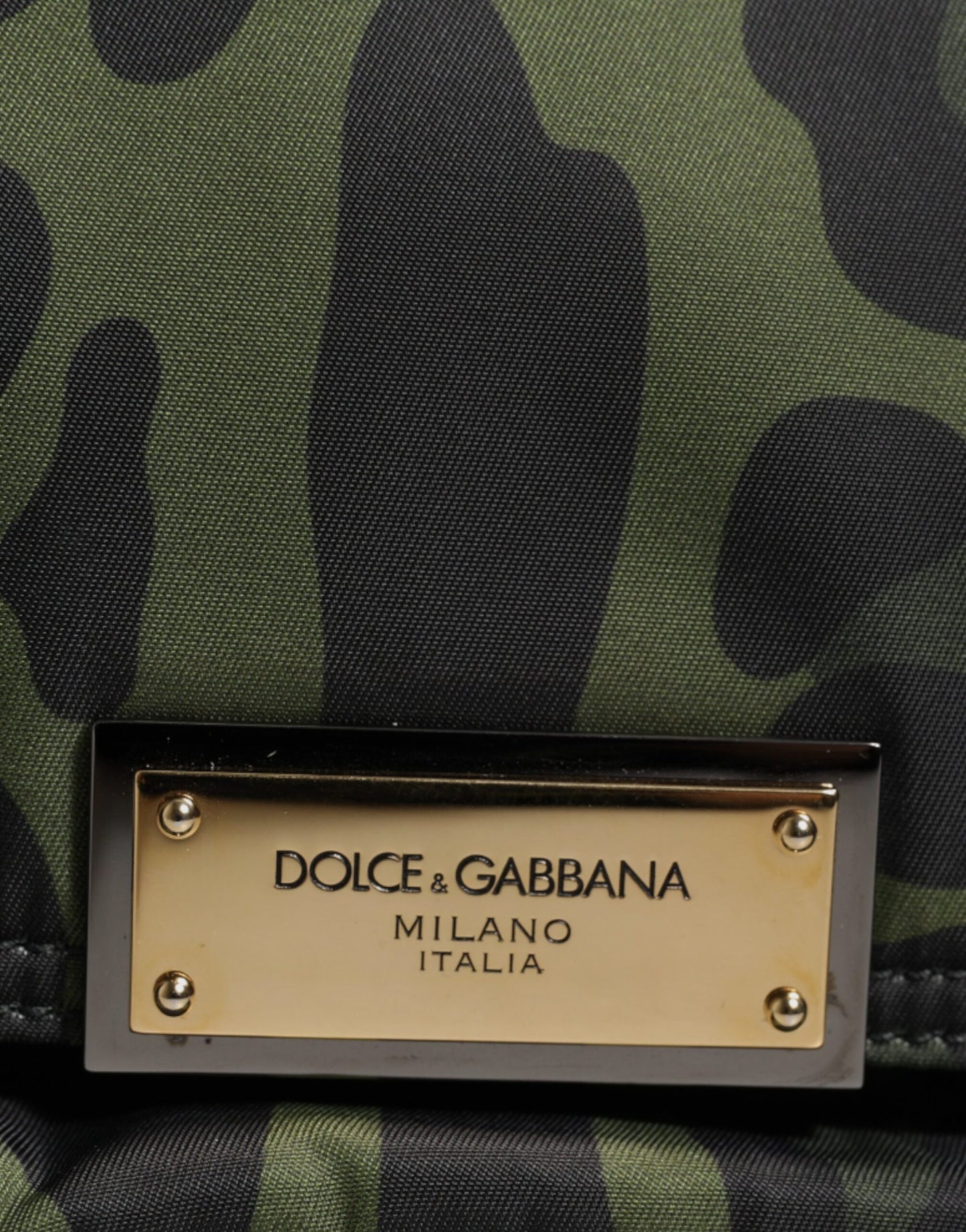 Dolce & Gabbana Green Nylon Leopard Print Shell Messenger Crossbody Bag