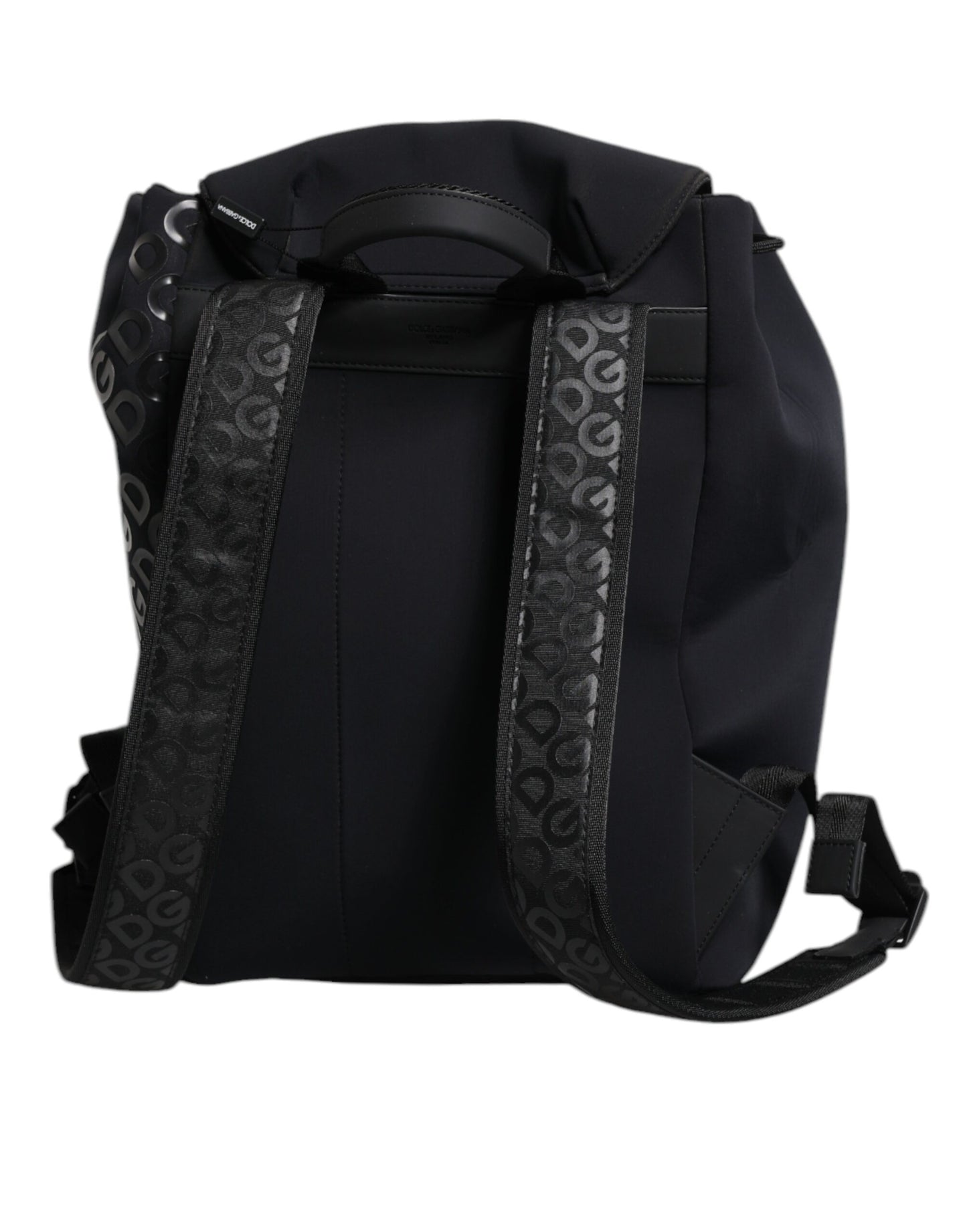 Dolce & Gabbana Black Neoprene Nylon DG Logo School Backpack Bag