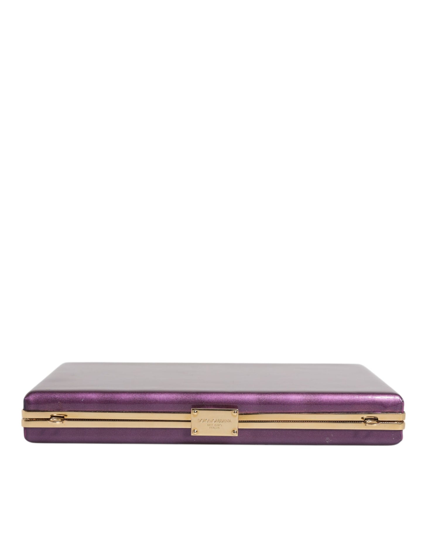 Dolce & Gabbana Purple Leather Clutch Evening Crossbody Bag