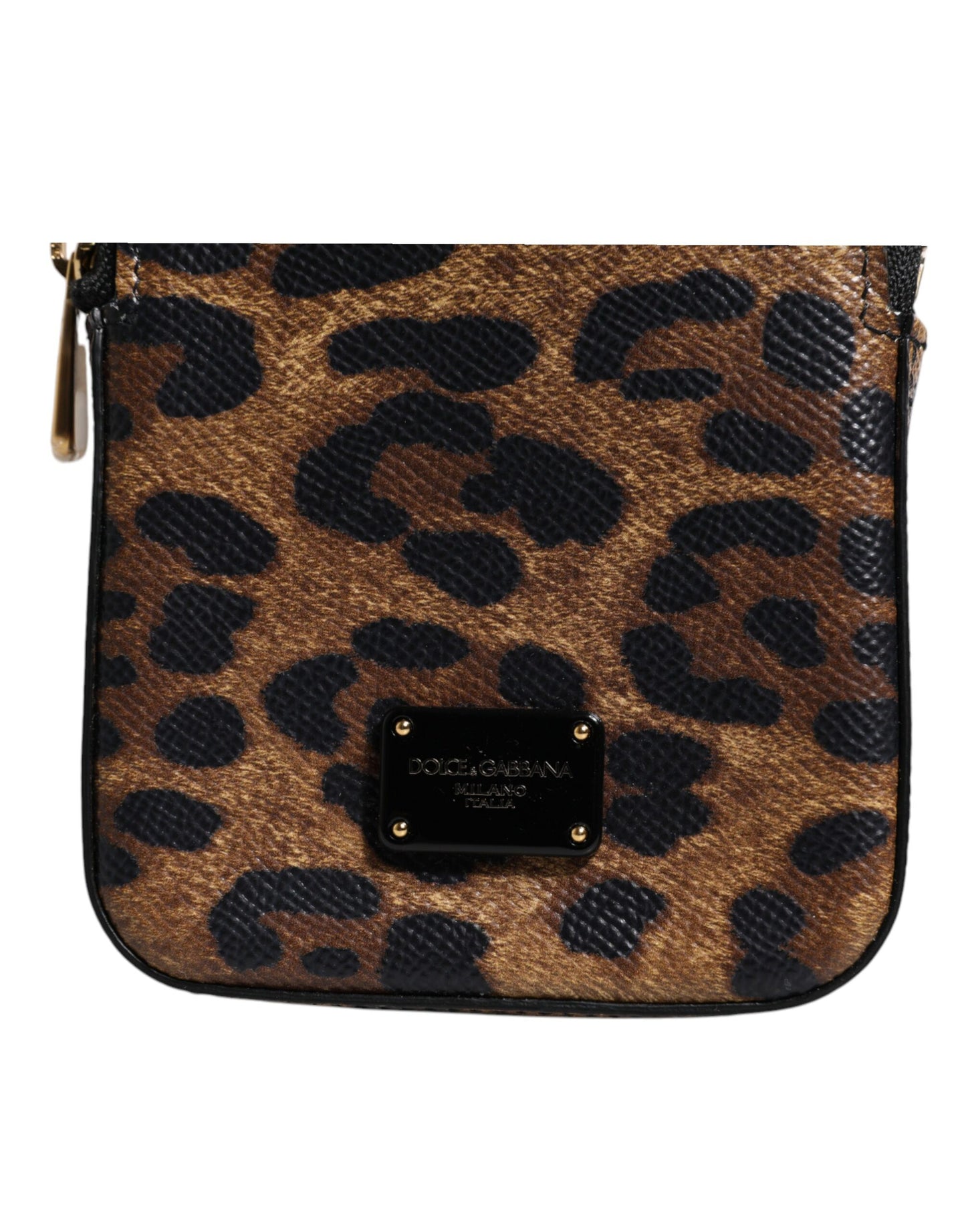 Dolce & Gabbana Brown Leopard Print Dauphine Leather Zip Around Wallet